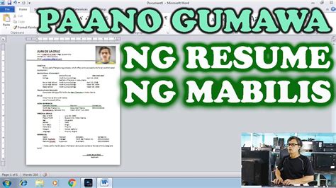 Paano gumawa ng resume ng estudyante .